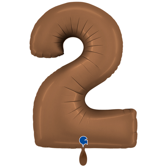 1 Balloon XXL - Number 2 - Satin Chocolate