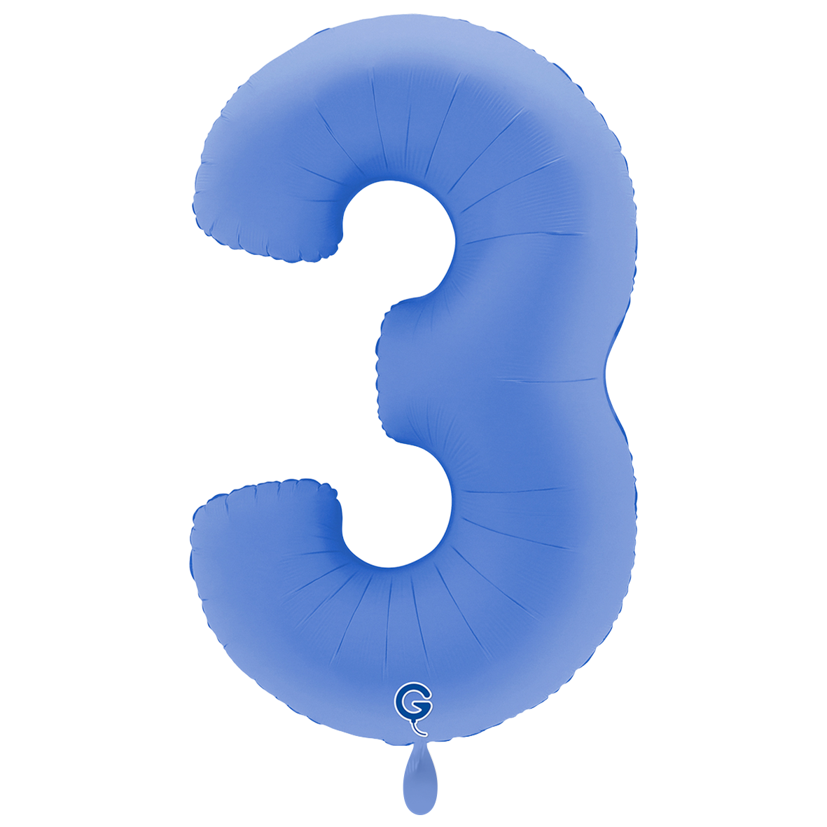 1 Balloon XXL - Number 3 - Soft Matte Lotus Blue
