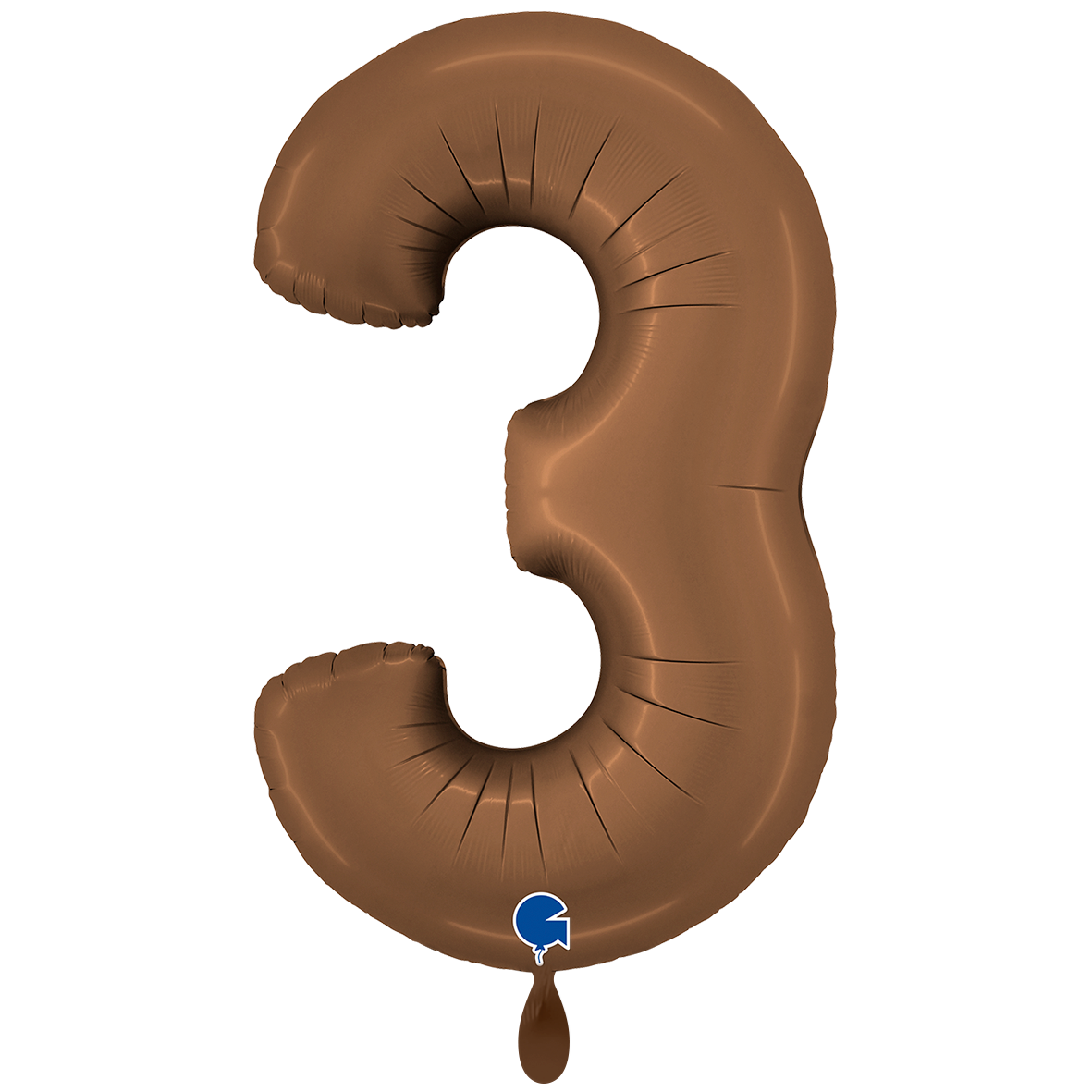 1 Balloon XXL - Number 3 - Satin Chocolate