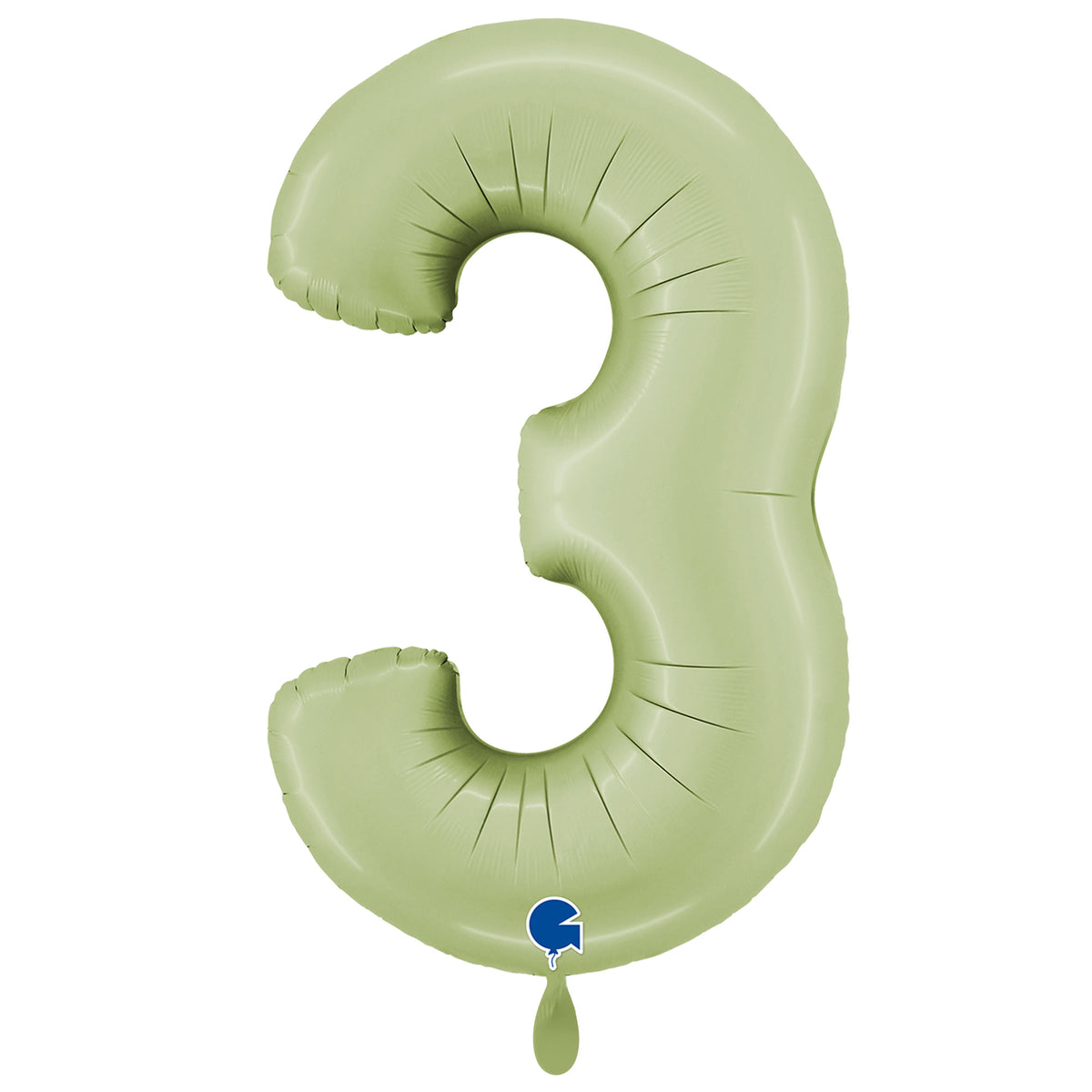 1 Balloon XXL - Number 3 - Satin Olive Green