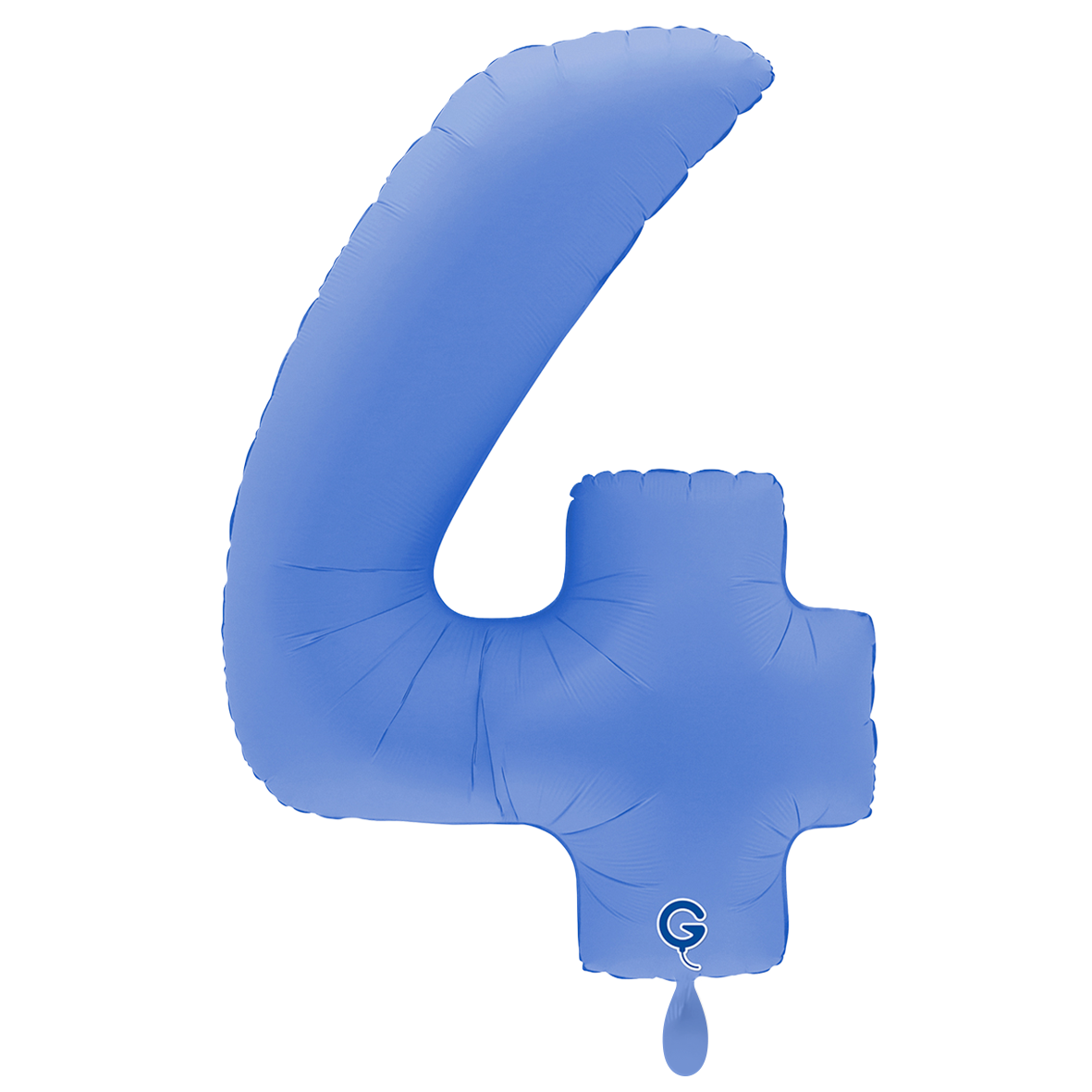 1 Balloon XXL - Number 4 - Soft Matte Lotus Blue