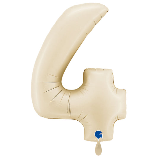 1 Balloon XXL - Number 4 - Satin Cream