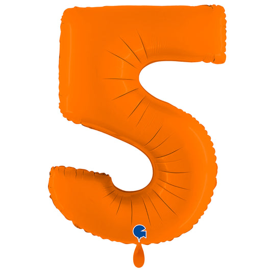 1 Balloon XXL - Number 5 - Matte Orange