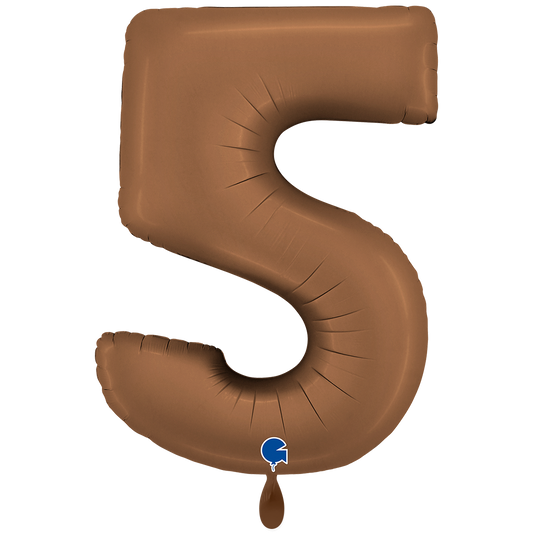1 Balloon XXL - Number 5 - Satin Chocolate