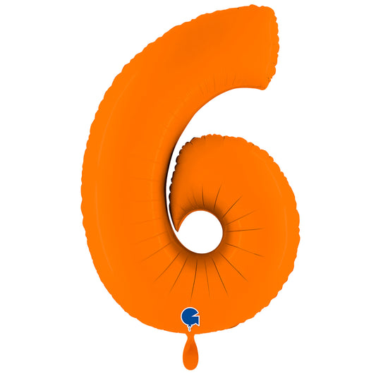 1 Balloon XXL - Number 6 - Matte Orange