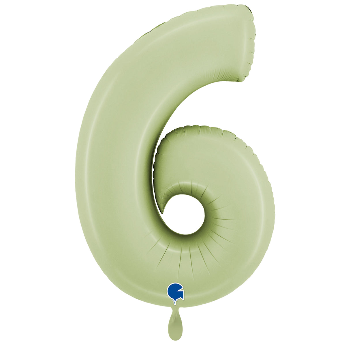 1 Balloon XXL - Number 6 - Satin Olive Green