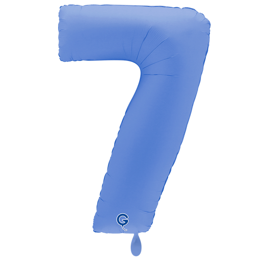 1 Balloon XXL - Number 7 - Soft Matte Lotus Blue