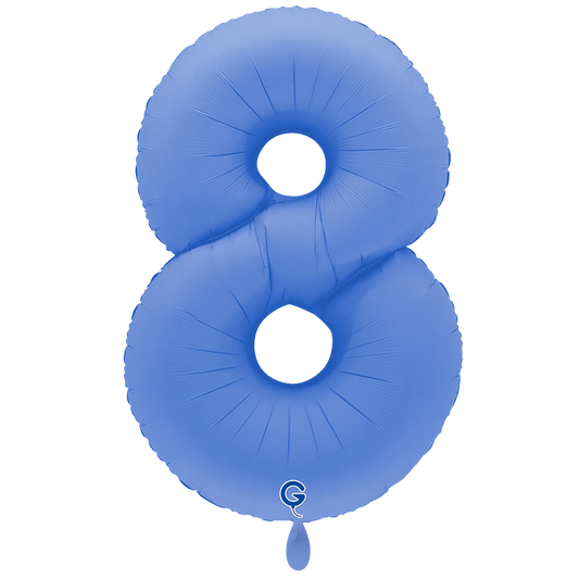 1 Balloon XXL - Number 8 - Soft Matte Lotus Blue