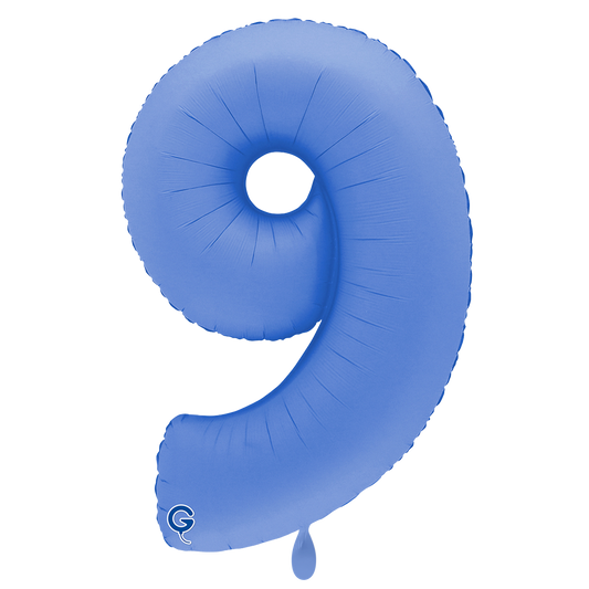 1 Balloon XXL - Number 9 - Soft Matte Lotus Blue