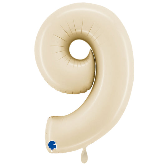 1 Balloon XXL - Number 9 - Satin Cream