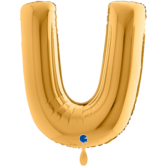 1 Balloon XXL - Letter U - Gold