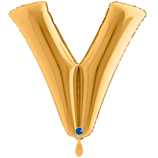 1 Balloon XXL - Letter V - Gold
