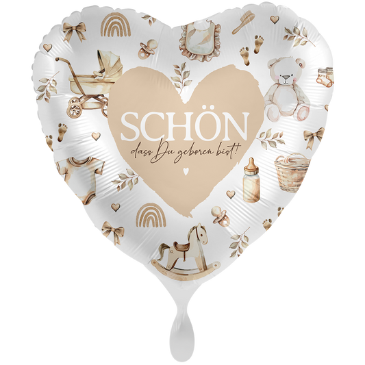1 Balloon XXL - Baby Neutral - Schön, dass Du geboren bist