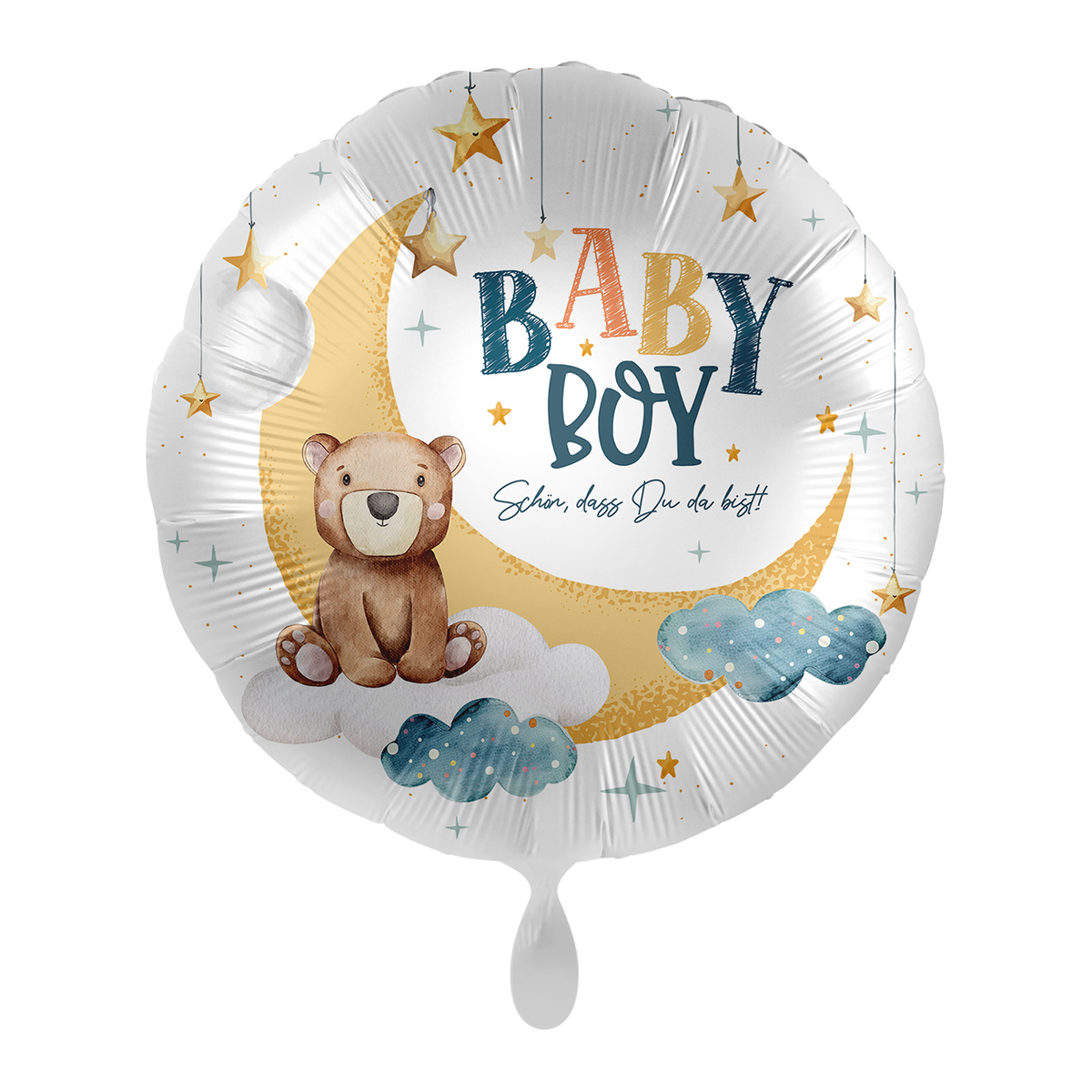1 Balloon - Baby Boy - Mondschein Teddy - GER
