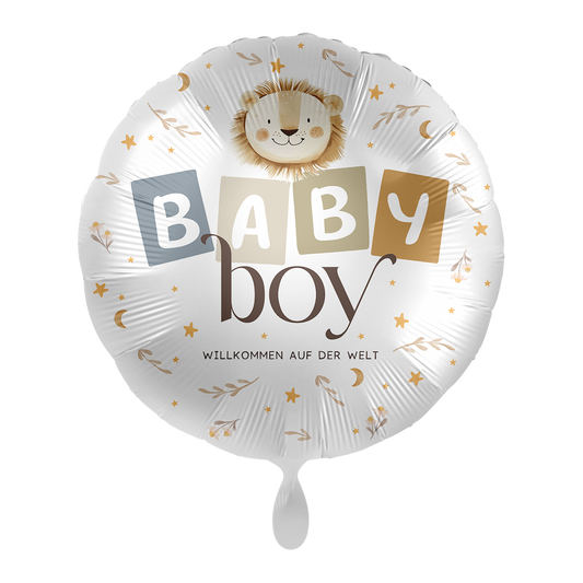 1 Balloon - Baby Boy - Willkommen Baby Löwe - GER