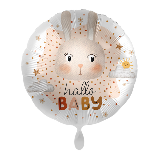 1 Balloon - Baby Girl - hallo Baby Hase - GER