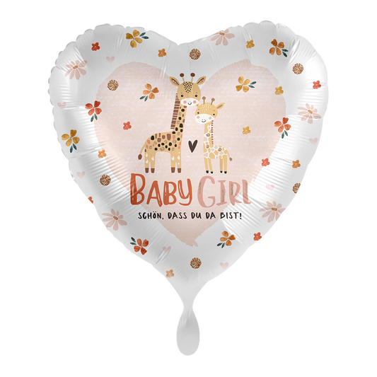 1 Balloon - Baby Girl - Giraffenfamilie - GER