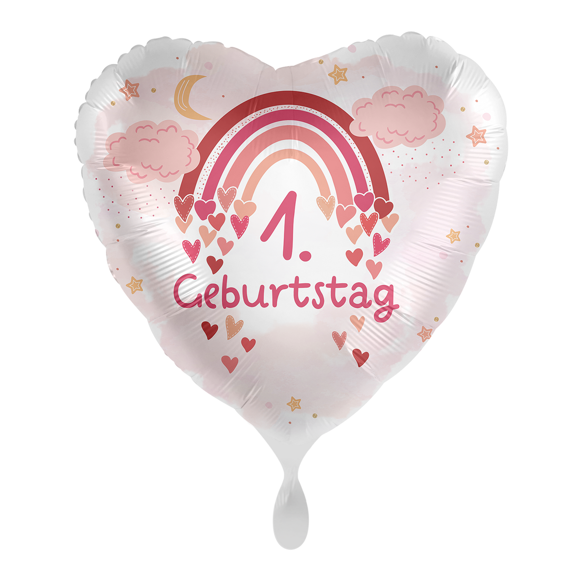 1 Balloon - Kindergeburtstag Girl - Herz & Regenbogen - GER
