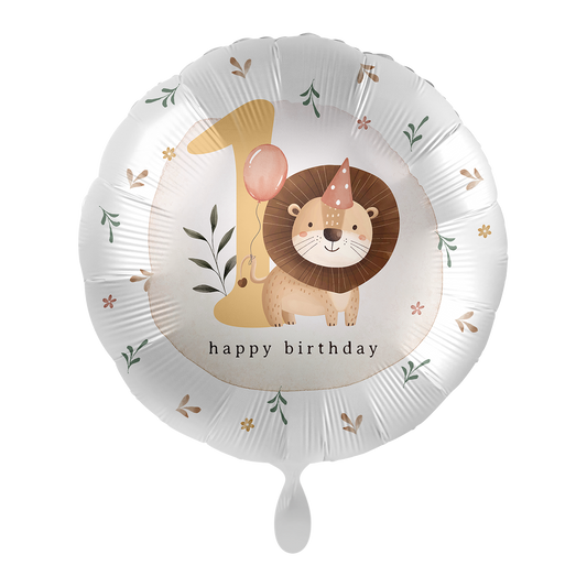 1 Balloon - Kindergeburtstag Boy - Zahl 1 Löwe - ENG