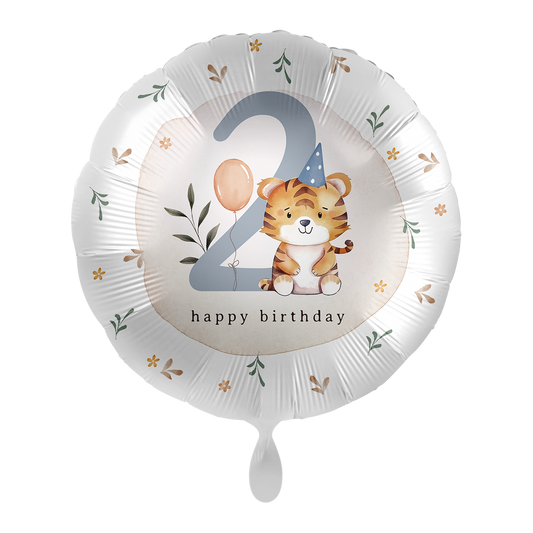 1 Balloon - Kindergeburtstag Boy - Zahl 2 Tiger - ENG