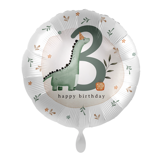 1 Balloon - Kindergeburtstag Boy - Zahl 3 Dino - ENG