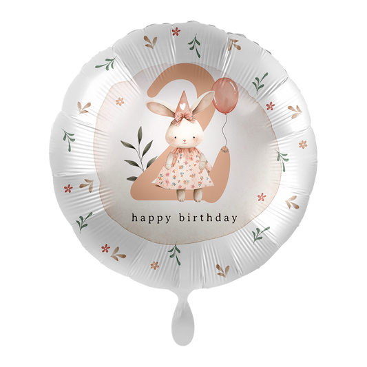 1 Balloon - Kindergeburtstag Girl - Zahl 2 Hase - ENG