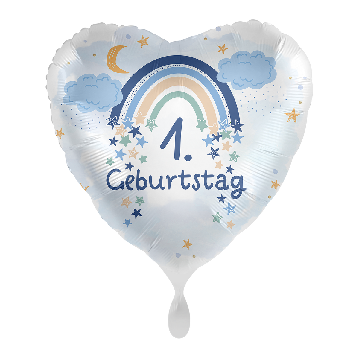 1 Balloon - Kindergeburtstag Boy - Stern & Regenbogen - GER