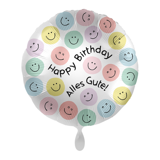 1 Balloon - Colourful Smileys Birthday - GER