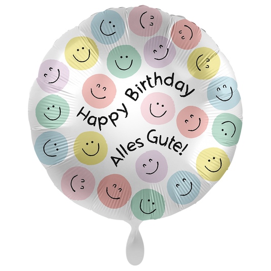 1 Balloon XXL - Colourful Smileys Birthday - GER