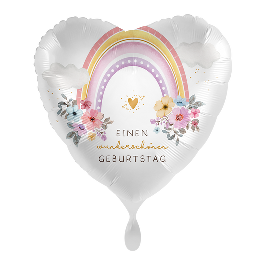 1 Balloon - Rainbow Flowers Birthday - GER