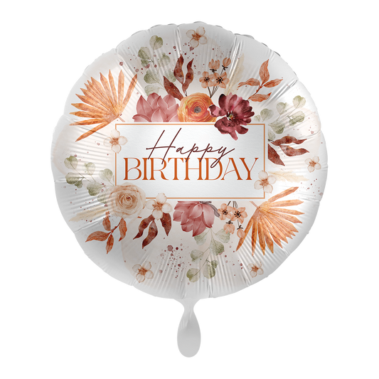 1 Balloon - Happy Birthday Flowers - ENG
