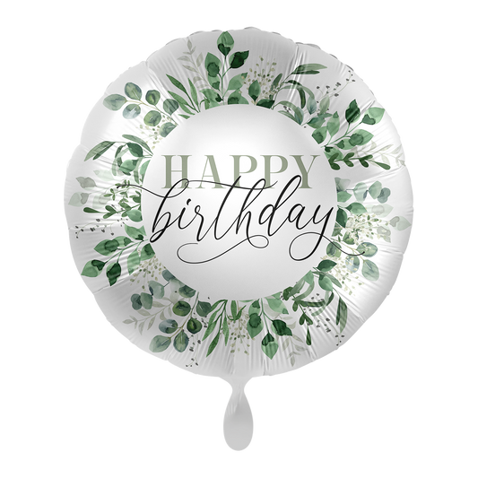 1 Balloon - Green Natural Leaves to your Birthday - ENG