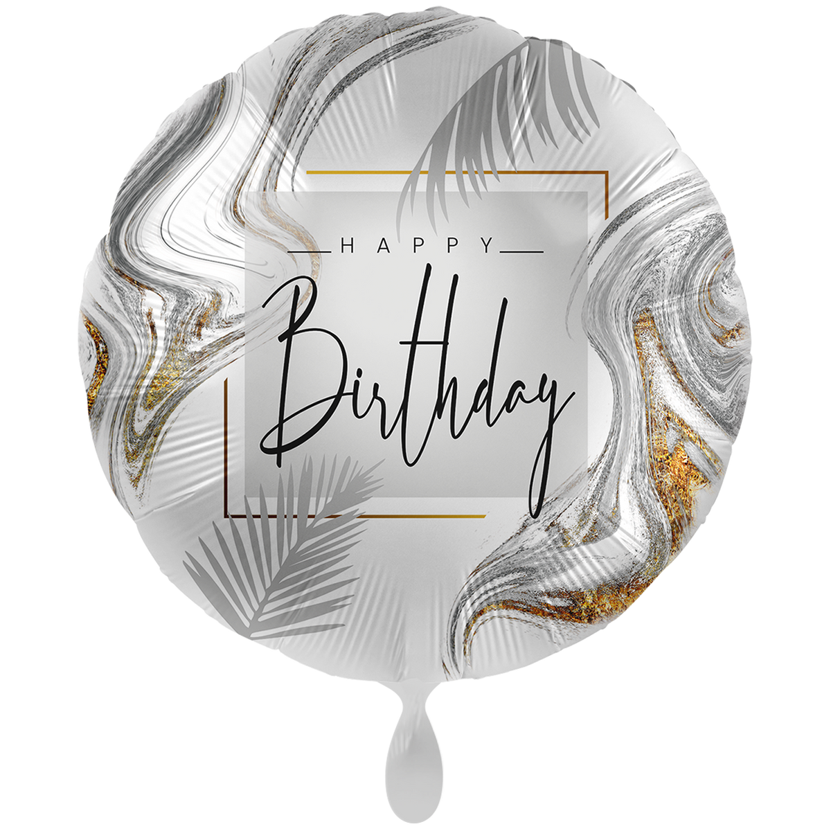 1 Balloon XXL - Modern Silver Birthday - ENG