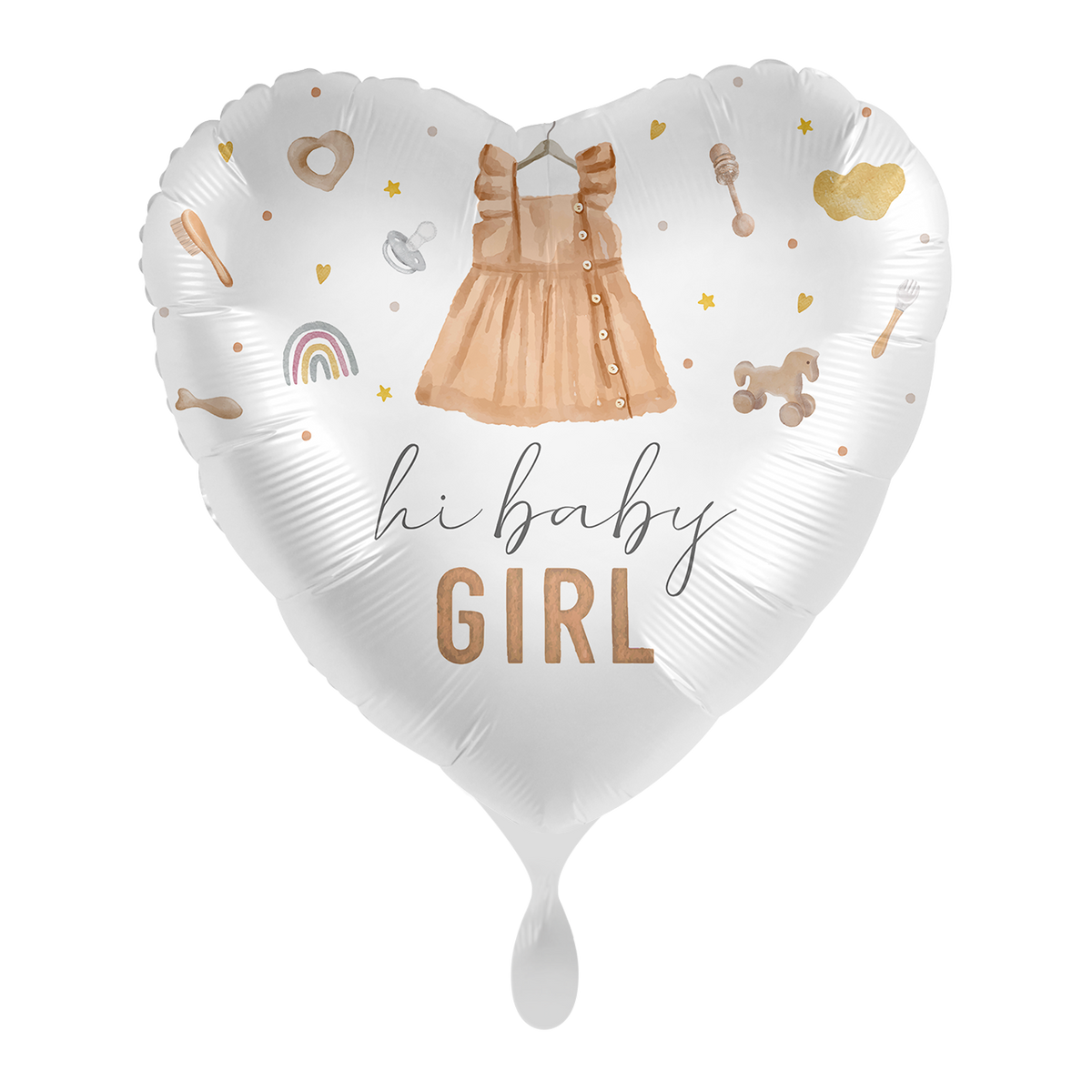 1 Balloon - Cute Baby Girl Heart - ENG