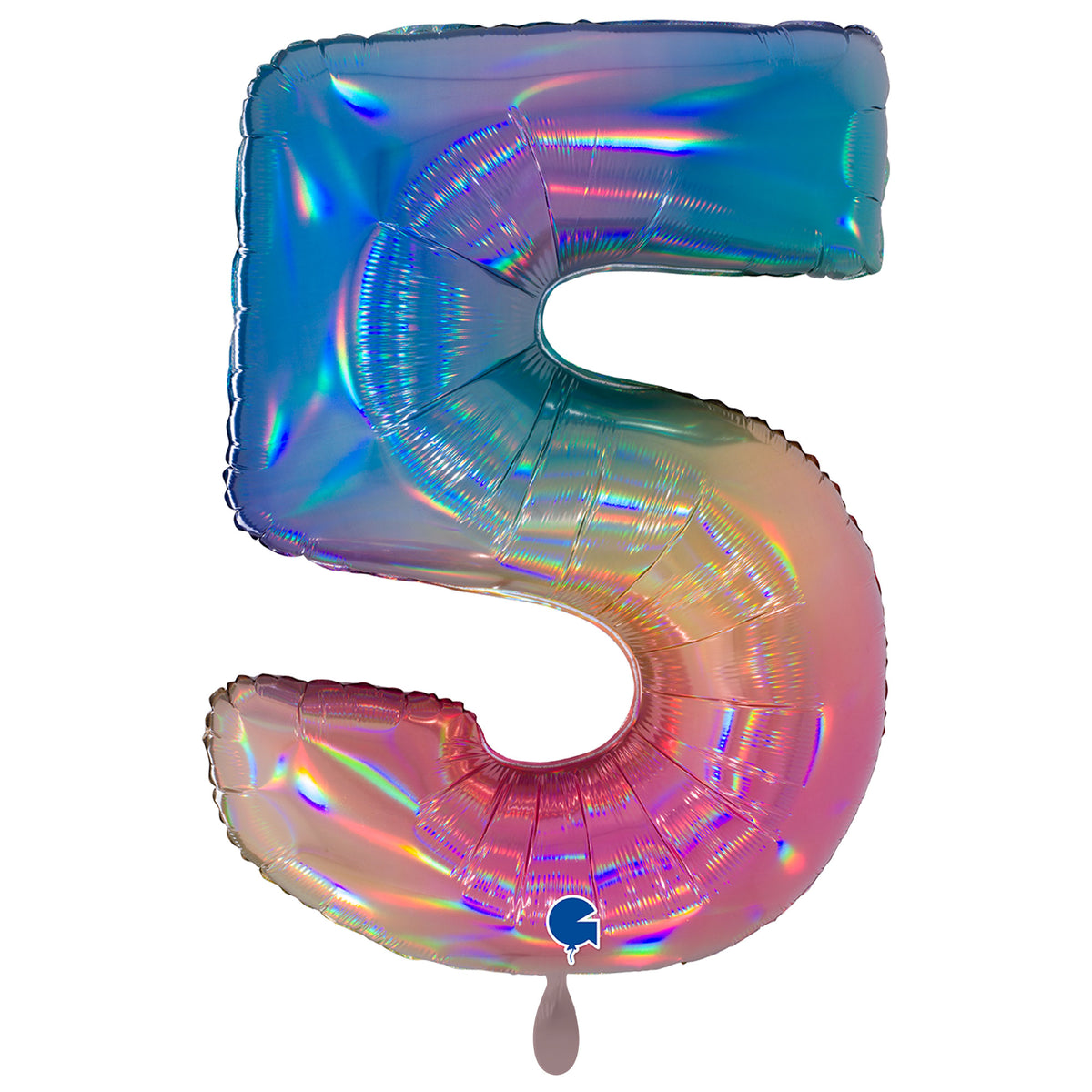 1 Balloon XXL - Number 5 - Colourful Rainbow
