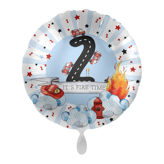 1 Balloon - Happy Fire Engine - Two