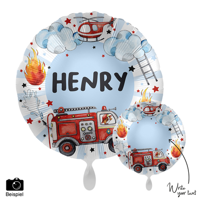 1 Balloon - Personalize IT - Happy Fire Engine