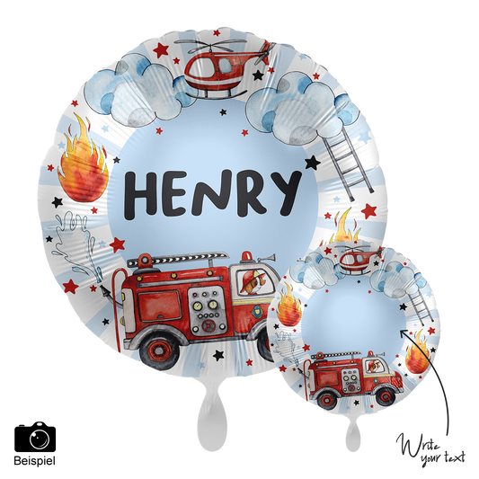 1 Balloon - Personalize IT - Happy Fire Engine