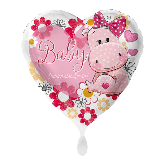 1 Ballon - Baby Nilpferd Mädchen
