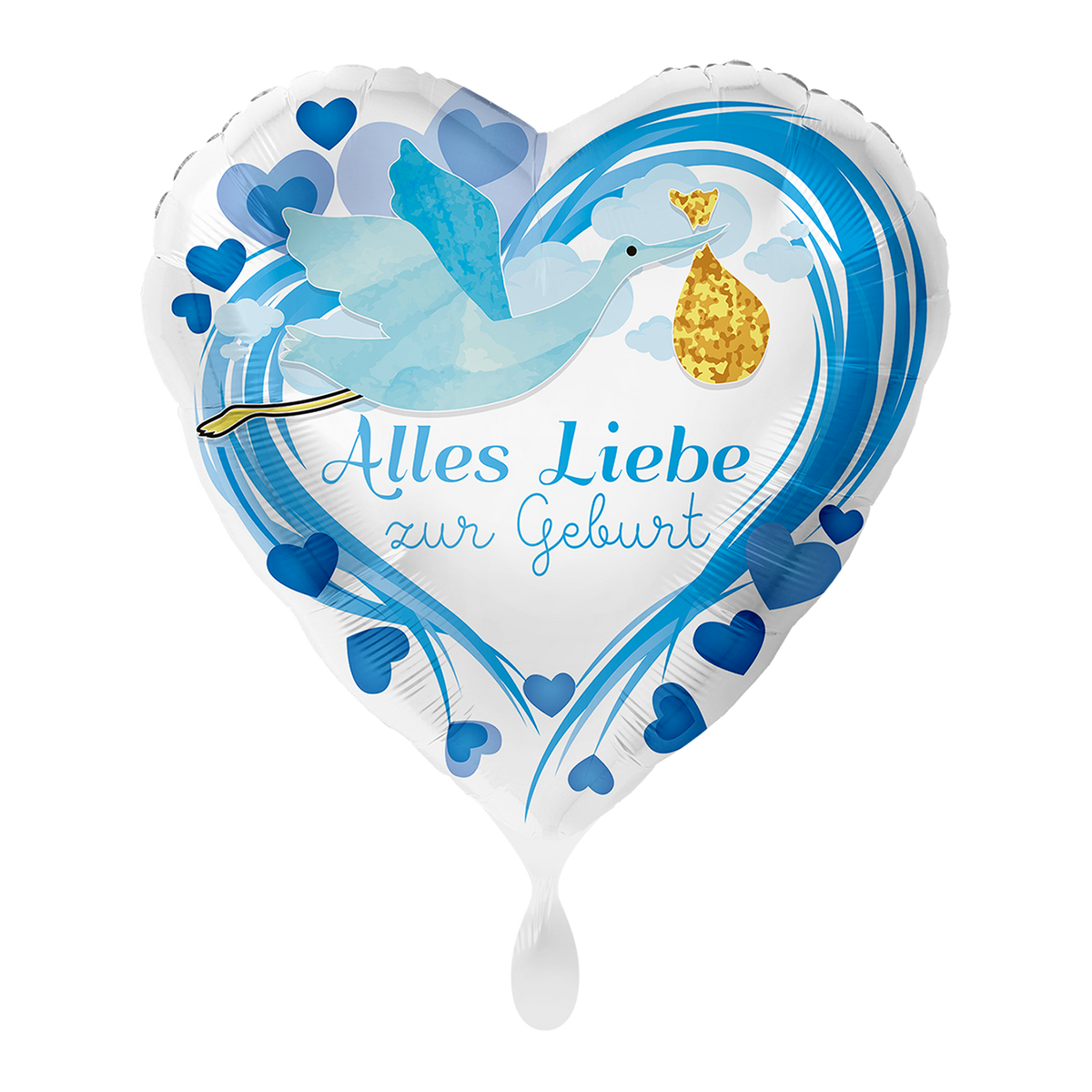 1 Ballon - Alles Liebe zur Geburt Blau