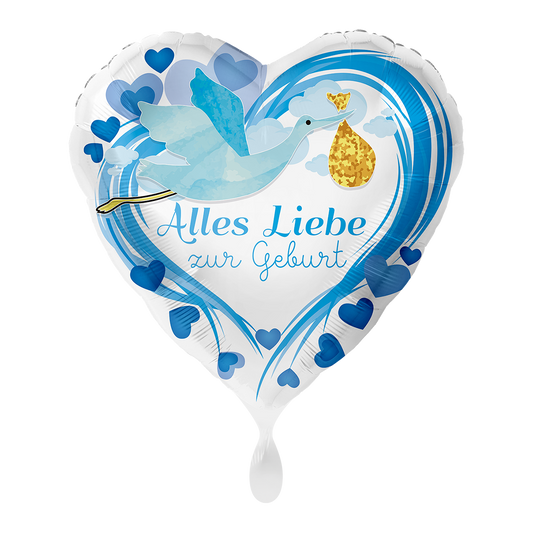 1 Ballon - Alles Liebe zur Geburt Blau