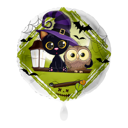 1 Balloon - Spooky Cat and Owl - UNI