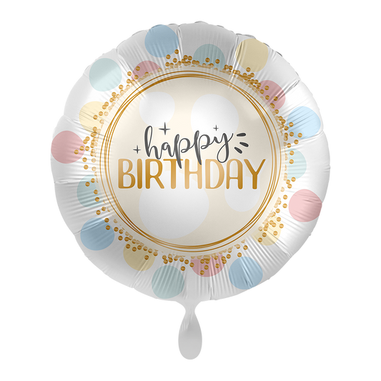 1 Balloon - Birthday Rainbow Dots - ENG