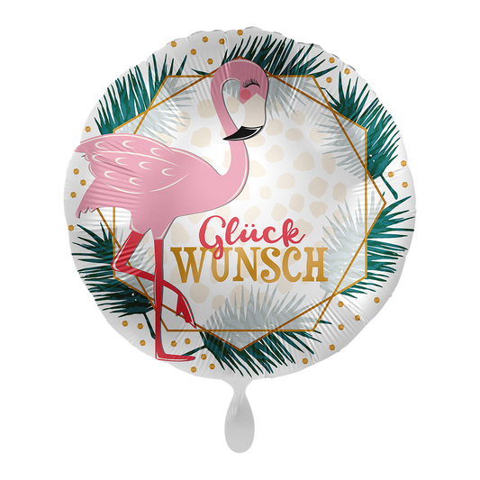 1 Ballon - Glückwunsch Flamingo