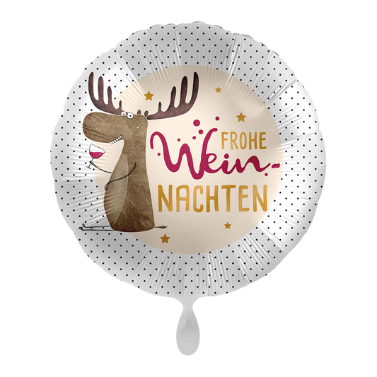 1 Balloon - Cute Reindeer with Wine - GER