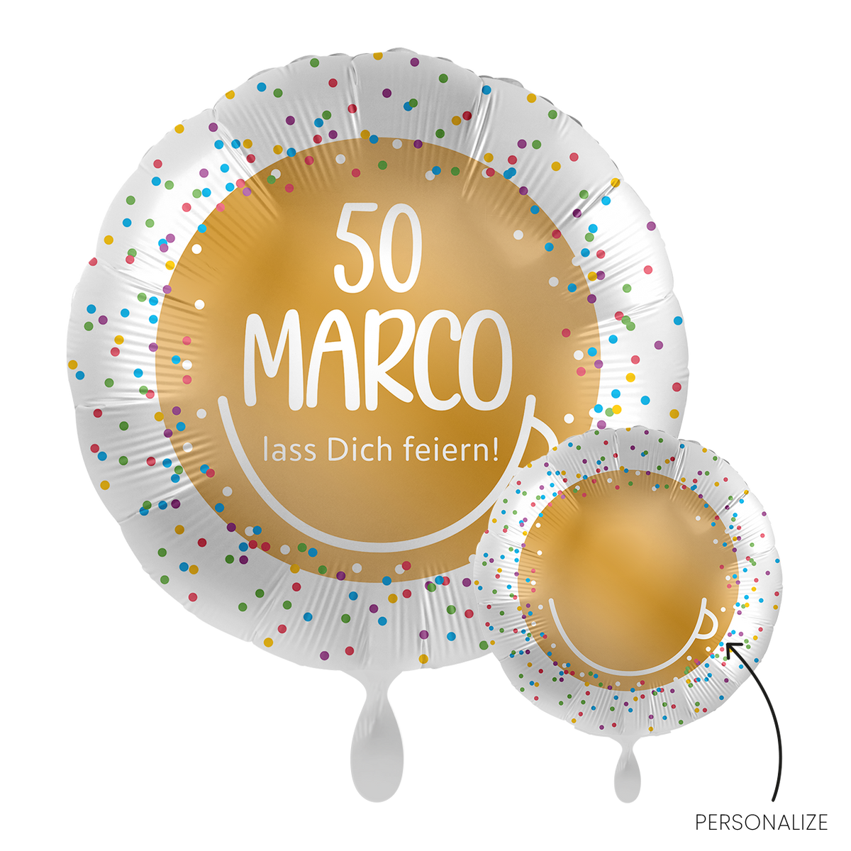 1 Balloon - Personalize IT - Confetti Birthday - GER