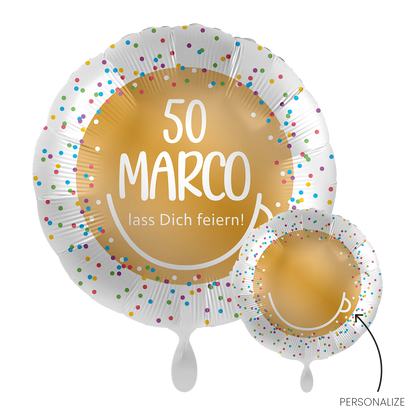 1 Balloon - Personalize IT - Confetti Birthday - GER