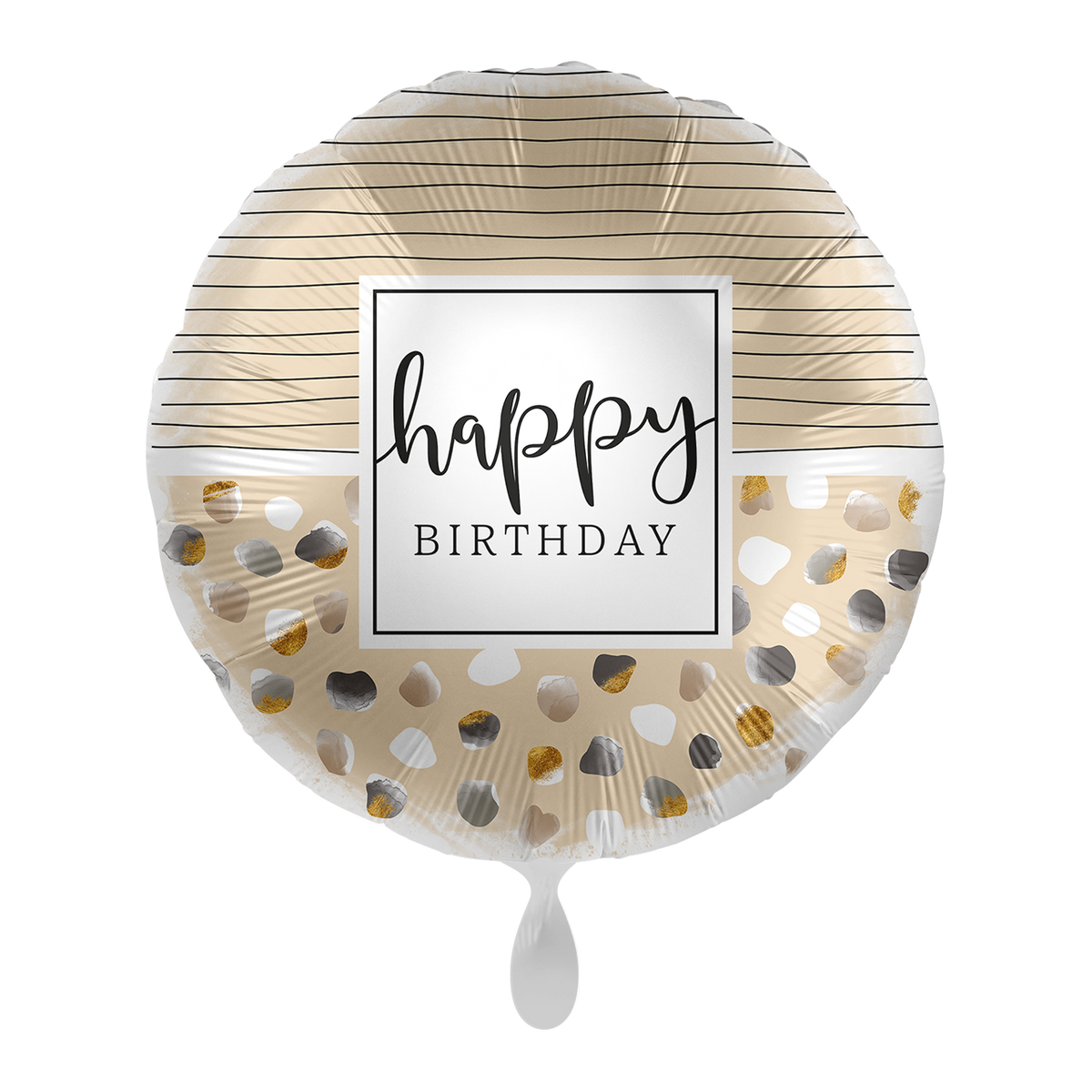 1 Balloon - Birthday Natural Dots & Stripes - ENG