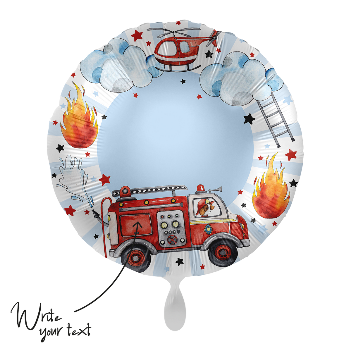 1 Balloon - Personalize IT - Happy Fire Engine