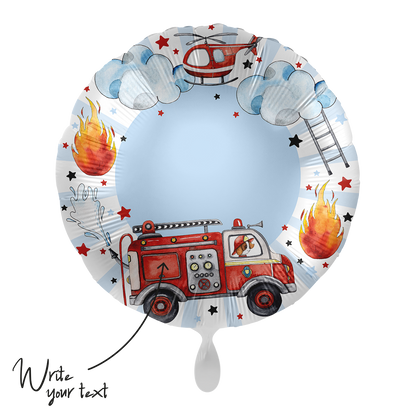 1 Balloon - Personalize IT - Happy Fire Engine
